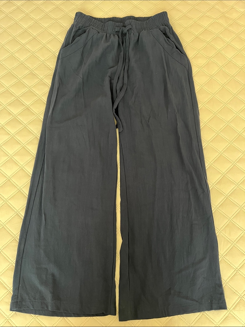 Sienna Sky Black Wide-Leg Drawstring Pants
